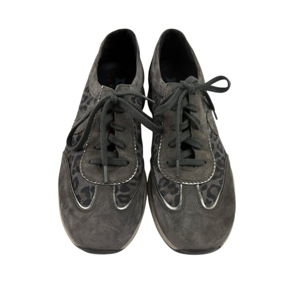 *Mephisto Runnoff Yael Leopard Pring Leather Sneakers Womens 10.5 Gray Comfort - Picture 2 of 11